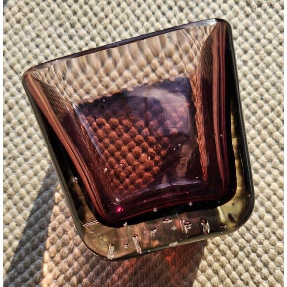 Carl Erickson Purple Sommerso Bullicante Glass Controlled Bubble Cigarette Vase - Picture 8 of 9